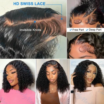 Perucas de cabelo humano brasileiro para mulheres, 13x4 Lace Frontal, Onda Profunda, 13x6 HD, Lace Front Transparente, Encaracolado 5x5 Encerramento Peruca - Image 4